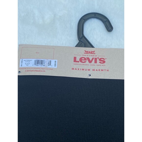 Levi’s mens winter 2 pc set knit hat and scarf set black/grey OSFM - Picture 6 of 11